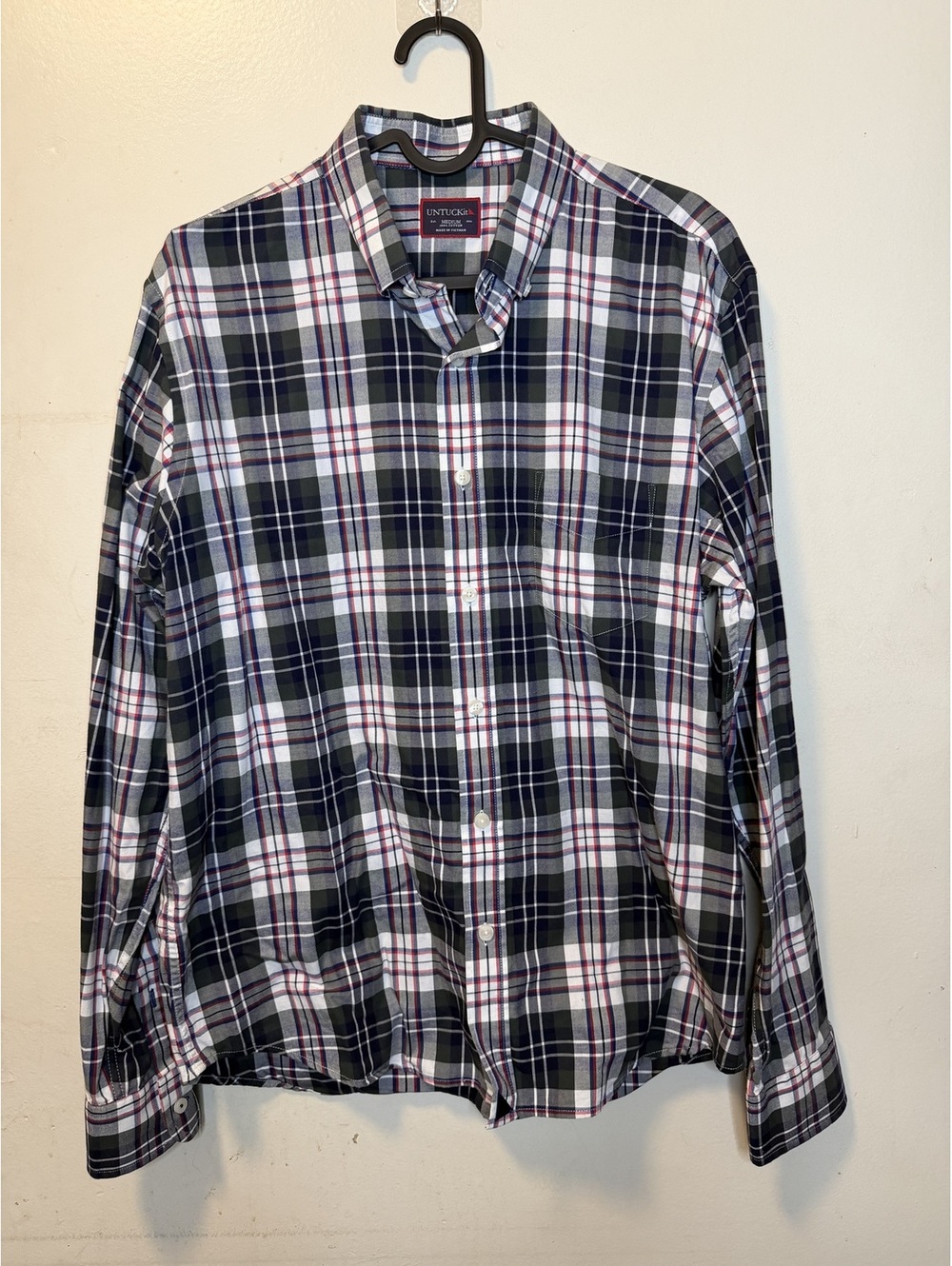 UNTUCKit Men's Medium Plaid Button-Up Shirt Size Medium
